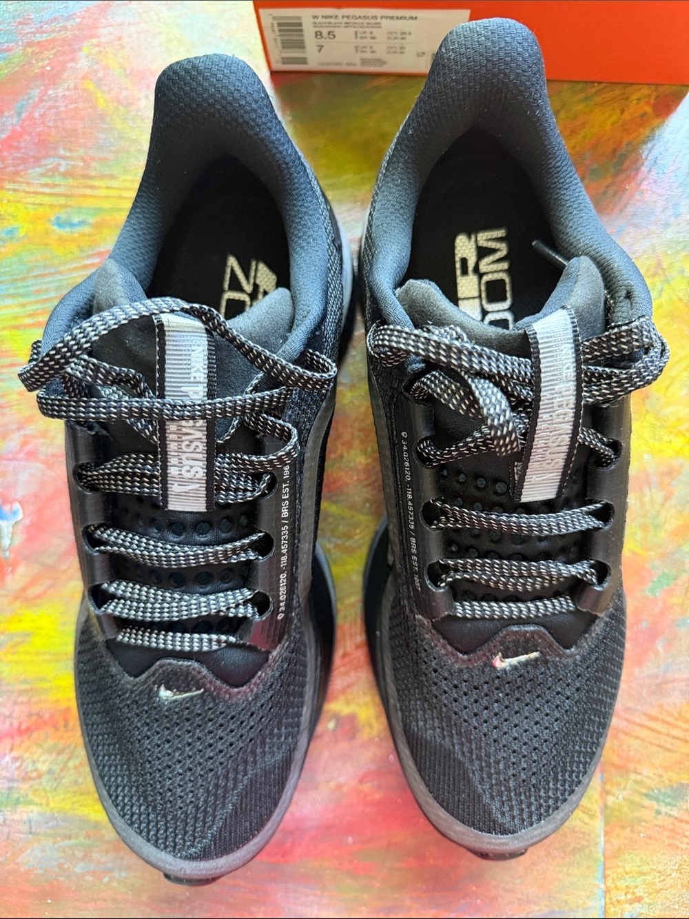 Nike Pegasus Premium Running Shoe Black Air Zoom Sneaker Sz. women 8.5 men 7 NWB - Picture 3 of 13